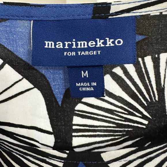 Marimekko for Target Blue Black Geometric Print Appelsini Top Women's Sz NWOT - Picture 6 of 8